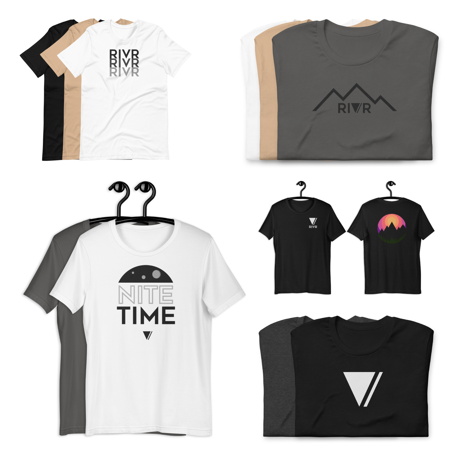 The RIVR product line: one minimalist system across every piece.