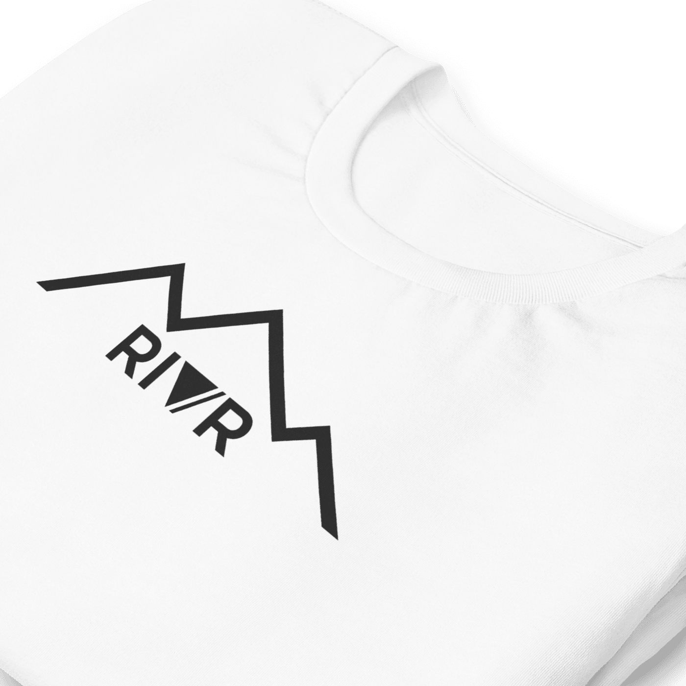 The RIVR mark, printed on the staple tee.